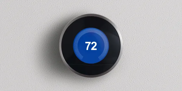 Digital thermostat displaying 72 degrees