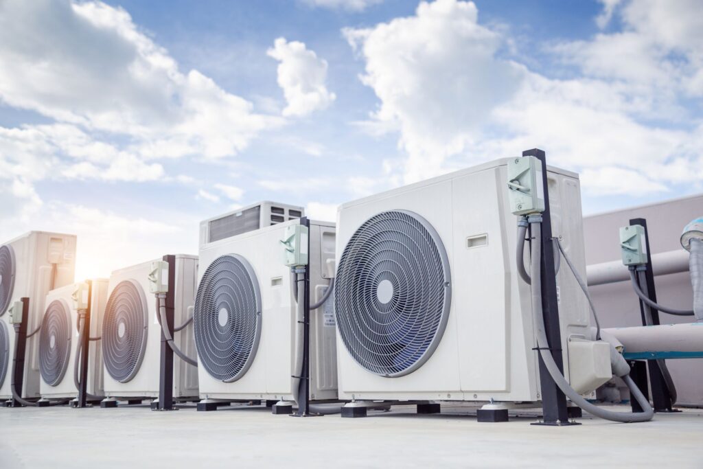 Commercial HVAC units on a Lake Havasu rooftop